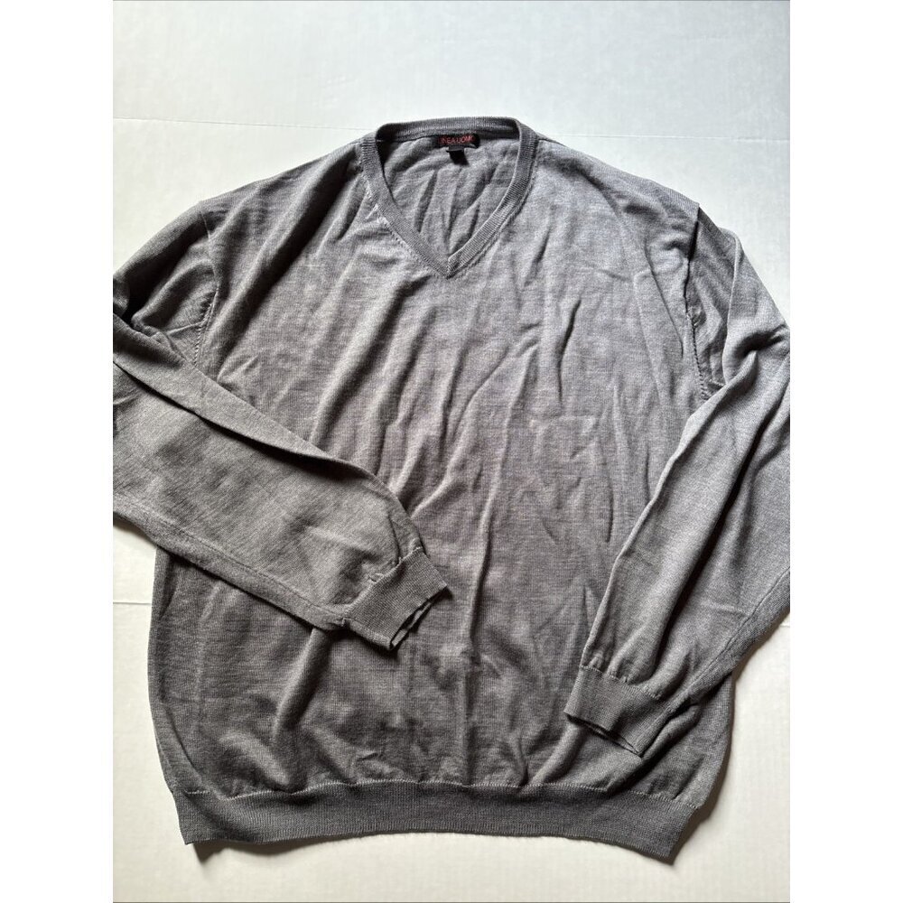 linea uomo sweater Men’s 4X Gray V-neck Wool Blend Big & Tall 4XL